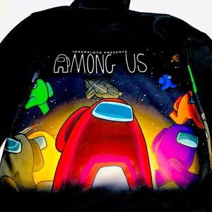 Among Us Black pullover hoodie size small boys or girls